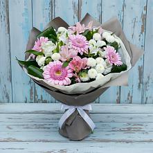 Букет цветов из:  Герберы, Альстромерии и Хризантемы в Емельяново