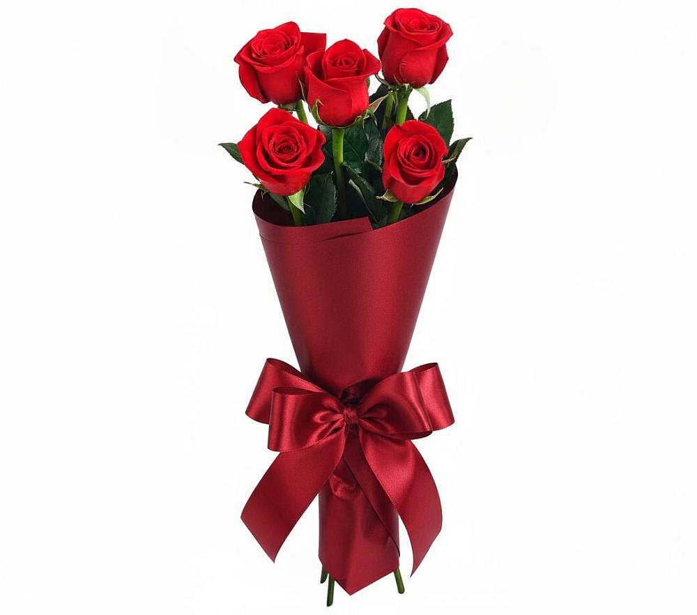 Букет 5 Красных роз Эдлесс Лав в Емельяново