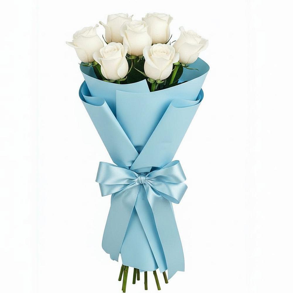 Букет 7 белых роз Проуд в Емельяново