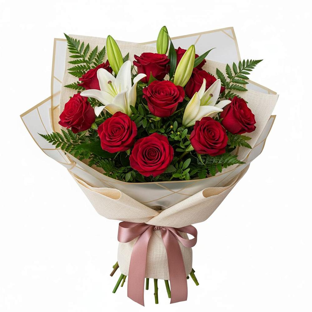 Букет цветов из: Лилии и Розы в Емельяново