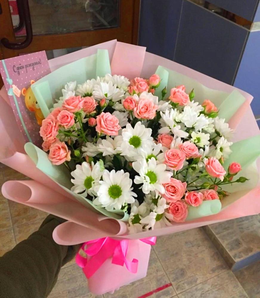 Букет цветов из: Розы и Хризантемы в Емельяново