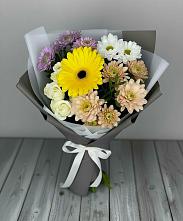 Букет цветов из:  Розы, Герберы и Хризантемы в Емельяново