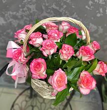 Цветочная композиция из Розы в корзине #REPLACE_PRED# Емельяново