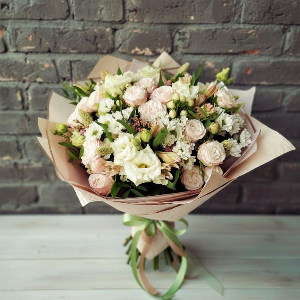 Букет цветов из: Альстромерии, Розы и Хризантемы в Емельяново