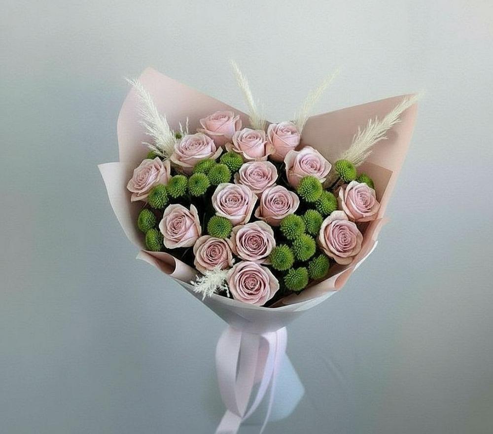 Букет цветов из: Розы и Хризантемы в Емельяново