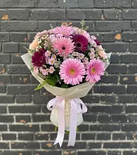Букет цветов из:  Герберы и Хризантемы в Емельяново