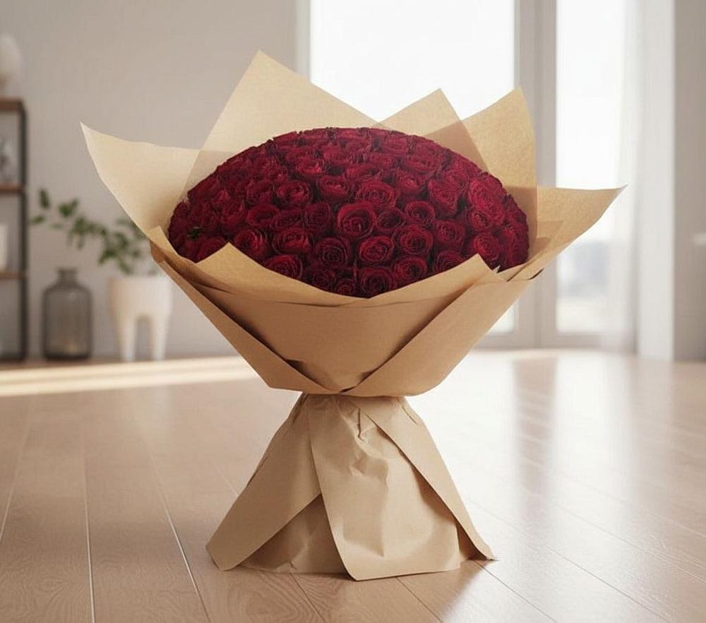 Букет 101 Красная роза в Емельяново