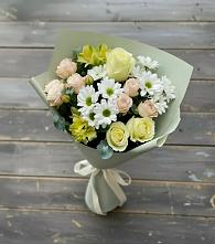 Букет цветов из:  Альстромерии, Розы и Хризантемы в Емельяново